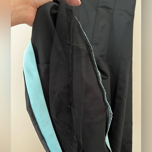 VINTAGE GUNNE SAX Off Shoulders Maxi A-line Ball Gown Black Blue Size S - Picture 3 of 7